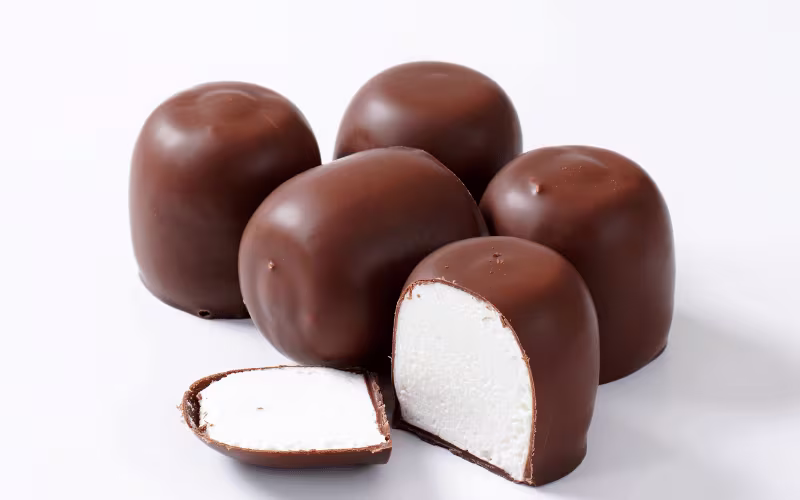 Chocolate coated marshmallow treats Chocolate coated marshmallow treats