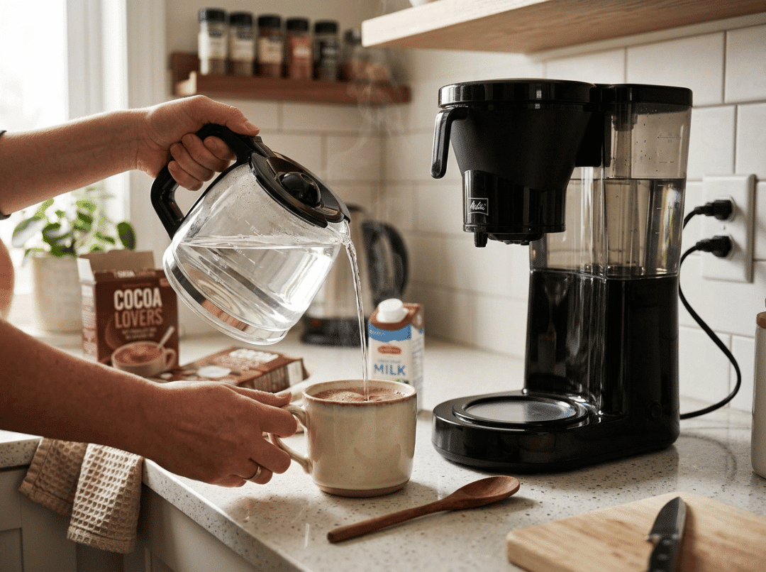 Drip coffee maker filling a mug Drip coffee maker filling a mug