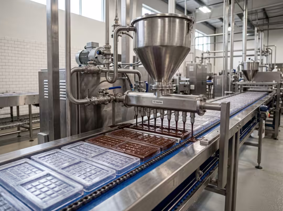 Chocolate depositor and molds Chocolate depositor and molds