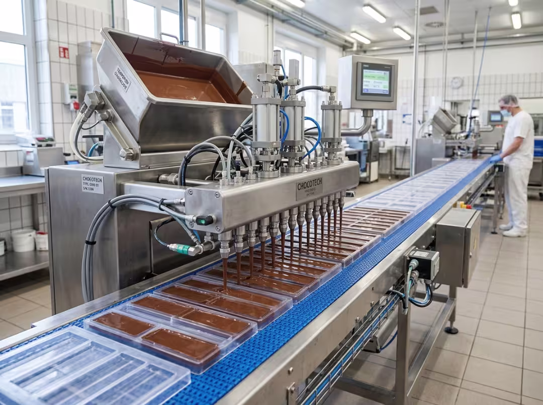 Chocolate depositor and moulds Chocolate depositor and moulds