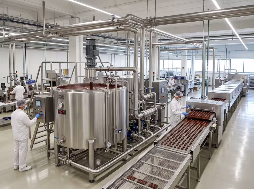 chocolate production line with holding tank chocolate production line with holding tank